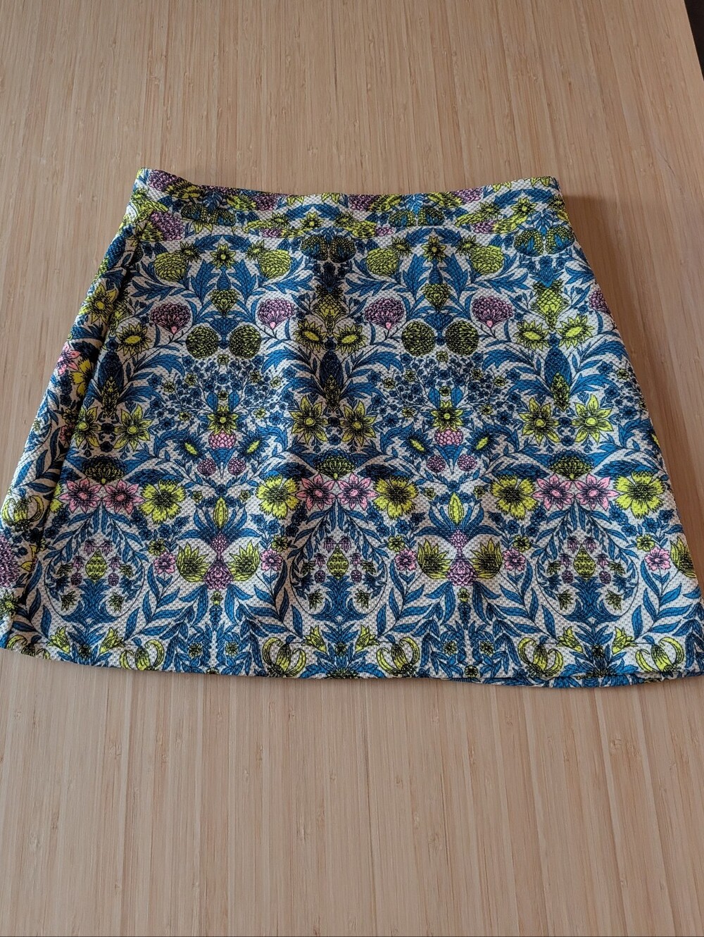 H&M Floral Jacquard Mini Skirt in Blue, Green & Pink